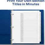 Avery Extra-Wide Dividers for 3 Ring Binders, 26 Tabs per Set, Customizable Table of Contents, Multicolor Tabs, Works Great with Sheet Protectors (11166)