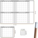 Large Dry Erase Wall Calendar - 36" x 52" Undated 4-Month Calendar for Home, Office, School - Reusable Jumbo Laminated Task Organizer