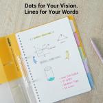 KOKUYO 5 Subject Spiral Notebook Journal, Campus 110 Sheets B5 Refillable Notebook with Dividers Tabs, 6mm Dot Lined Binder Notebook for Work School Note taking. 9" x 10.5", Yellow, Japan Import