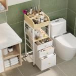 Makeup Organizer Cart with Drawers, Make up Organizers for Vanity, Floor Skincare Organizers- for Cosmetics, Nail Polish, Art Supply, Bathroom Vanity Desktop Organizer (White)