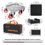 Furniture Dolly,Furniture Movers with 5 Wheels,Carbon Steel Panel Heavy Duty Dolly,Furniture Lifter with 5 360° Rotatable Rubber Universal Wheels,Maximum Lo 3747 LBS(Oversize)