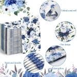 Floral Napkins Disposable Flower Guest Hand Towels Decorative Paper Towels for Bathroom Wedding Birthday Baby Shower Kitchens Table(Navy Blue,100 Pcs)