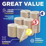 High-Performance Elastic Bandage Wrap - 6 Pack (2x2in, 2x3in, 2x4in) - Self-Closing Strong Compression Bandage Wrap for Feet, Ankles, Wrists, and Knees