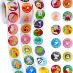 Outus 3 Rolls Motivational Stickers for Kids, 1500 Pcs Inspirational Cartoon Reward Stickers Teacher Supplies for Potty Training School Classroom Students Prizes, 24 Designs(Vivid Style)