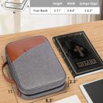 Bible Covers for Men, Bible Carrying Case with Pockets/Leather Handle, Multi-Functional Large Size Zippered Bible Bag, Great for Bible Study/Daily Use, Bible Case for Men (Gray)