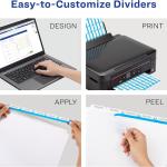 Avery 11416 Clear Label Index Maker Dividers, 8.5 x 11, White, 5 Tabs/Set