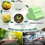 Biodegrable Small Trash Bags 4 Gallon, 105 Counts Unscented Bathroom Trash Bags, Easy Tearing Small Garbage Bags for Bathroom Bedroom Office, Green