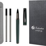 Liquid Ink Rollerball Pen,Essential Business Nice Pens,Metal pen Smooth writing stylish design effortless writing,Luxury pens with gift case for Men & Women with 2 Refills