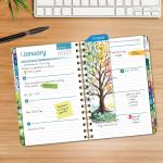 HARDCOVER 2026 Planner, 5.5"x8": 14 Months (November 2025 - December 2026), Daily Weekly Monthly Planner, Yearly Agenda, Bookmark, Pocket Folder and Sticky Note Set (Tree Seasons)
