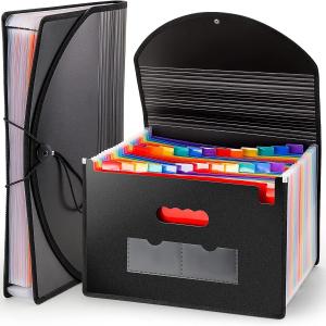 Large Accordion File Organizer, 24 Pockets Legal File Folder, Expanding File Folder for Legal/Letter/A4 Size Papers, Receipt, Bills, Important Documents