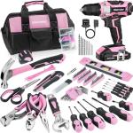 Bielmeier 20V 236Pcs Cordless Pink Drill Set for Women, Ly’s Essential Home Tool Kit with Pink Bag, Perfect DIY Electric Screwdriver Set for Home Repair & Gifts