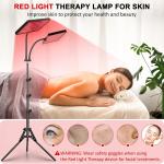 Red Light Therapy Lamp, Infrared Light Therapy Device with Stand, 660nm Red and 850nm Near Infrared Red Light Therapy for Body and Face Pain Relief Skin Care(Dual Lamps)