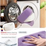 LULULOOK Ultra Fluffy Kindle Pillow Stand for Reing, Lap Tablet Pillow Stand with Snack Bowl & Flodable Arm Compatible with iP, Phone and 4.7-14.6” Tablet for Book Reing in Bed