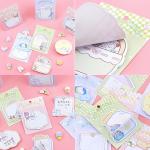 144 Sheets Cute Sticky Notes, Kawaii Cartoon Sticky Note with 12 Different Shapes, Mini Markers Flags Self-Stick Memo Ps for Students Supplies, Assorted Animals Memo Notes 2.4 * 2.4in