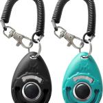 Pet Training Clicker with Wrist Strap - Dog Training Clickers (New Black + Blue)