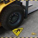 Mighty Line Pedestrian Traffic Crossing Walkway Floor Sign for Safety, Caution, Warning, Heavy-Duty, Peel and Stick, hesive, Industrial Quality, 24"