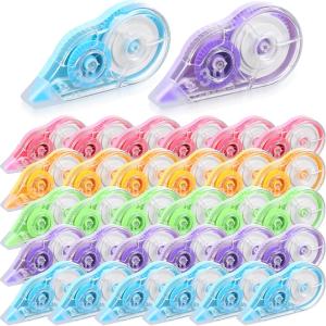 50 Pack White Correction Tape, 39 Feet Correction Tapes Easy To Use Applicator for Instant Corrections School Office Supplies, Colorful