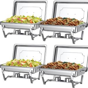 Chafing Dishes for Buffet Set – Chafers for Catering & Buffet Warmers with Lids | Serving Food Warmer & Chafers Servers Sets