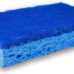 Basics Non-Scratch Scrub Sponges, Safe on Non-stick Cookware, Blue, 6 Count