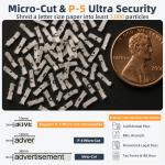 200-Sheet Auto Feed Paper Shredder, 40 Min Non-Stop Heavy Duty Shredders, P-5 Ultra Security Commercial Paper Shredder for Home Office, Micro Cut Shredder with Casters, 5.8 Gal, 