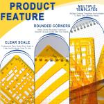 Military Template Ruler,Geometric Drawing Template,Plastic Drafting Stencils Measuring Tools for Office and School, Building Formwork, Drawings Drafting(1pcs,No.4358)