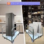 Steel Panel Truck Cart Platform Truck, Heavy Duty Lumber Drywall Dolly, 6" Swivel Brake Casters, 3 Side Handrails, Hold up to 2000lbs (39" x 24")