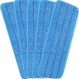 16.5 inch Reusable Mop Ps Microfiber Spray Mop Replacement Hes for Wet/Dry Mops Compatible with Bona Floor Care System (5 Pack)
