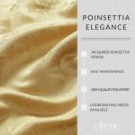 Elrene Home Fashions Poinsettia Elegance Jacquard Christmas/Holiday Cloth Dinner Napkins, Set of 4, 17"x17", Gold