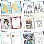 Dunwell Presentation Binder 48-Pocket, Displays 96 Pages, 8.5x11 Portfolio Binder with Plastic Sleeves, Storage and Organizer for Documents, Photos, Kids Artwork, Projects, Recipes (Black)