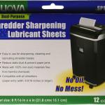 Nuova SP12T Paper Shredder Sharpening & Lubricant Sheets, 12 Count