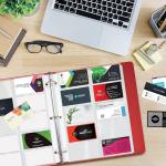 Better Office Products 50/Box Clear Heavyweight Business Card Sleeve Pages, Refill Pages, 10 Pockets Per Sheet, 3 Ring Business Card Binder Sheets, 50 Count