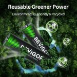 BEVIGOR Rechargeable AA Batteries with Charger, 10 Pack 2800mAh High Capacity Ni-MH Double A Batteries with Smart 8 Bay Smart Battery Charger, USB Fast Charging