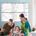 Large Dry Erase Wall Calendar - 36" x 52" Undated 4-Month Calendar for Home, Office, School - Reusable Jumbo Laminated Task Organizer