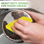 SCRUBIT Heavy Duty Scrub Sponges - Dishwashing Sponge Along with A Tough Scouring P - Ideal for Cleaning Kitchen, Dishes, Bathroom - Yellow - 24 Dish sponges