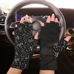 Maxdot Women Sunblock Fingerless Gloves UV Protection Driving Gloves Summer Mitten Non Slip for Outdoor Cycling Manicures
