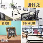 U.S. Art Supply Tabletop Easel for Painting - 15" to 21" justable Metal Painting Easel - Portable Art Easels for Display Table Stand - Holds Canvas, Whiteboards, Posters, Signs, Drawings