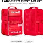 Large Pro First Aid Kit for Car, Travel & Home - Emergency Kit for Hiking, Camping, Backpacking and Outdoors - Includes Zip Stitch Wound Closure Strips