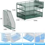 gianotter 4-Tier Desk Organizer with Drawers, File Holders, Letter Trays and Pen Holders - Workspace Accessories for Office Supplies (Green)