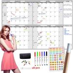 Large Dry Erase Wall Calendar - 36" x 52" Undated 4-Month Calendar for Home, Office, School - Reusable Jumbo Laminated Task Organizer