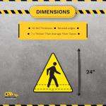 Mighty Line Pedestrian Traffic Crossing Walkway Floor Sign for Safety, Caution, Warning, Heavy-Duty, Peel and Stick, hesive, Industrial Quality, 24"
