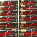 RAW Classic Black King Size Slim Natural Unrefined Ultra Thin 110mm Rolling Papers (12 Packs)