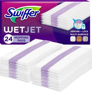 Swiffer WetJet Hardwood Floor Cleaner Spray Mop P Refill, Bathroom Cleaning Supplies, Hardwood Floor Cleaner, Multi Surface, 24 Count