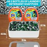 TidyFriend Laundry Pods Container with Slide Lid, 15" x 8.7" x 4.5", Airtight Storage Keeps Pods Fresh, Holds 9–10 lbs or 100–130 Pods, Laundry Detergent Container & Dishwasher Pod Holder (Grey)