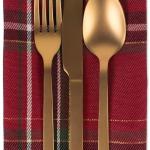 DII Holiday Dining Table & Kitchen Décor Metallic Fabric, Christmas Napkin Set, 20x20, Red Tartan Plaid, 6 Piece