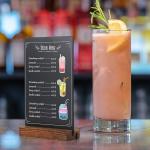 7.9x5.1 Desktop Chalkboard Sign with Wood Base, Message Board Menu Board Kids Chalkboard for Shop Wedding Kitchen Home Party (3 Pack 7.9x5.1)