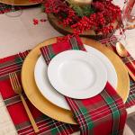 DII Farmhouse Christmas Plaid Dining Table & Kitchen Décor, Holiday Napkin Set, 18X18, Red & Green, 6 Count