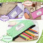 Epakh 5 Pcs Back to School Gifts Pencil Case Pouch 8.7 x 3.9 Inches Composition Book Portable Pencil Bag with Zipper Multipurpose Cute Pen Pouch for Stationery Organizer Teachers Gifts (Classic)