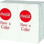 Tablecraft CC380 Coca-Cola Logo Printed Napkins (100 Pack), Red Paper Napkins 13”x13”, Beverage Napkins, Luncheon Napkins, Square Napkins for Restaurants, Cafes, Catering, Parties, and Everyday Use