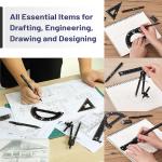 Mr. Pen- Professional Geometry Set, 15pcs, Black Geometry Kit for Artists and Students, Geometry Set, Metal Rulers and Compasses, Drawing Tools, Drafting Supplies, Drafting Set, Drafting Tools and Kit