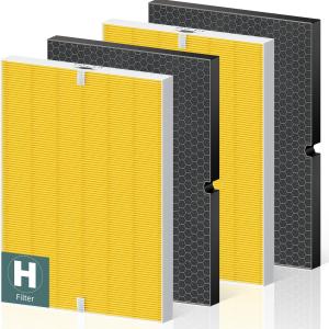 116130 Pet Care Filter Replacement Filter H for Winix 5500-2 AM80 Plasmawave Air Purifier, True HEPA Filter and Activated Carbon Filter Combo Pack, 2 Set